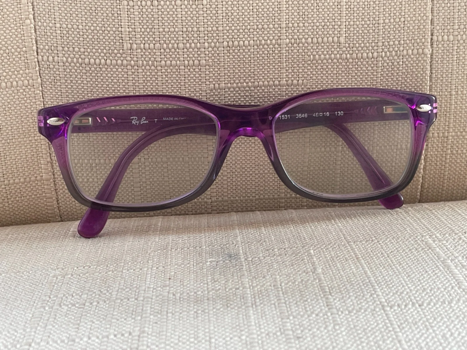 Ray-Ban Women Eyeglasses Frame for Small Face Purple/Gray Glasses RB1531 4