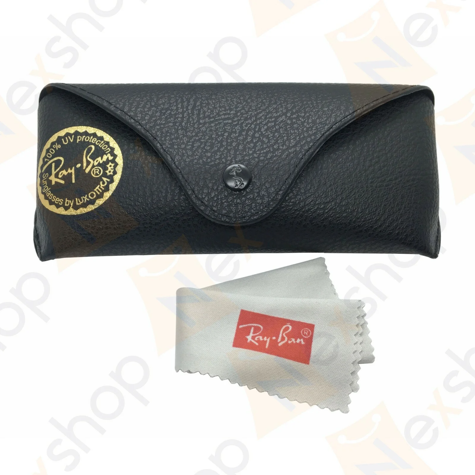 Rayban Sunglasses Eyeglasses Soft Leather Black Case w/ Cleaning Cloth & GiftBox 4