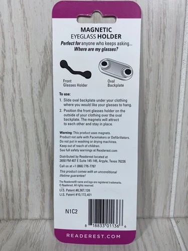 ReadeREST Stainless Steel Crystal Magnetic Holder For Eyeglasses, Wires & Badge 2