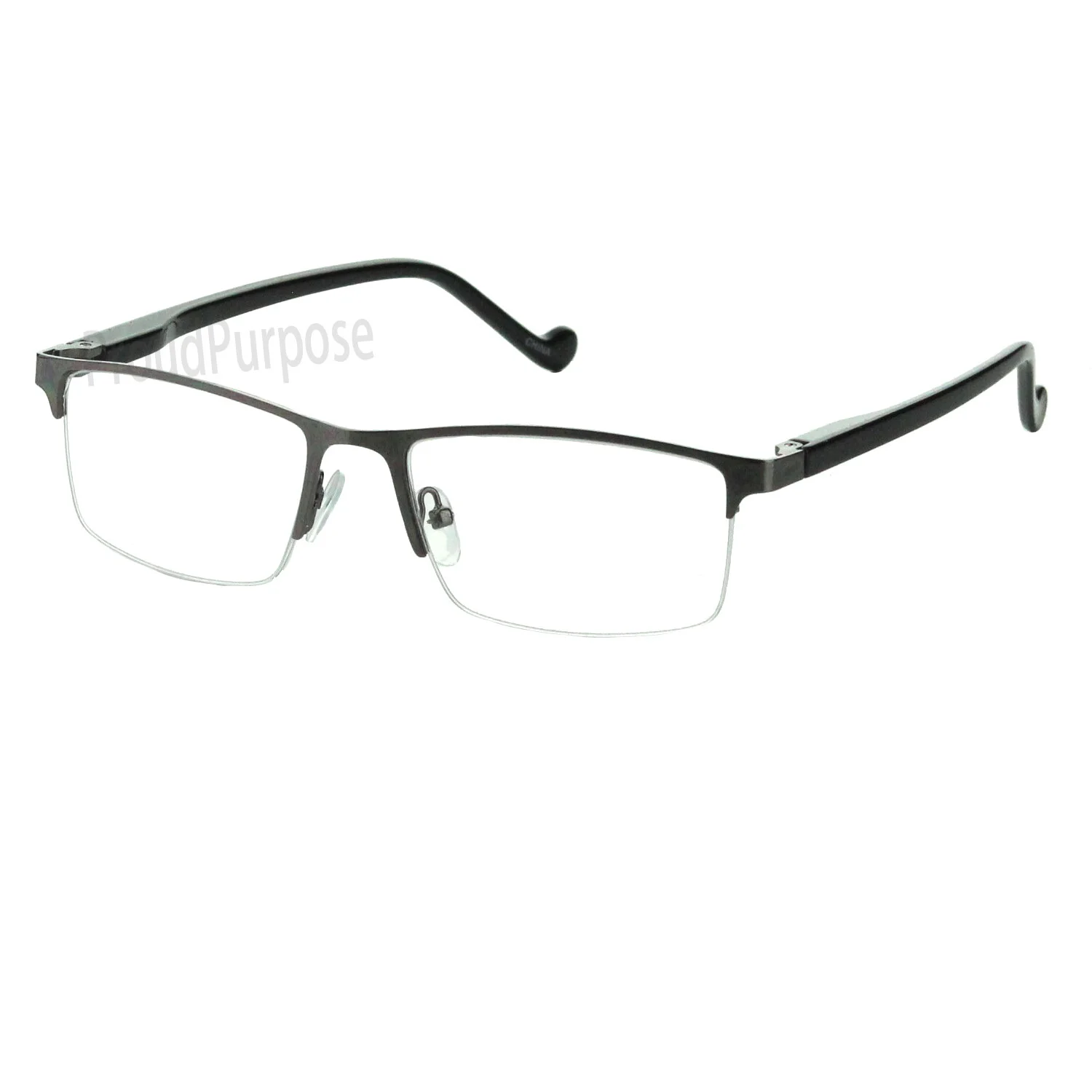 Reading Eyeglasses Mens Womens Half Rim Nerd Rectangle Reader Power Strength 175 3