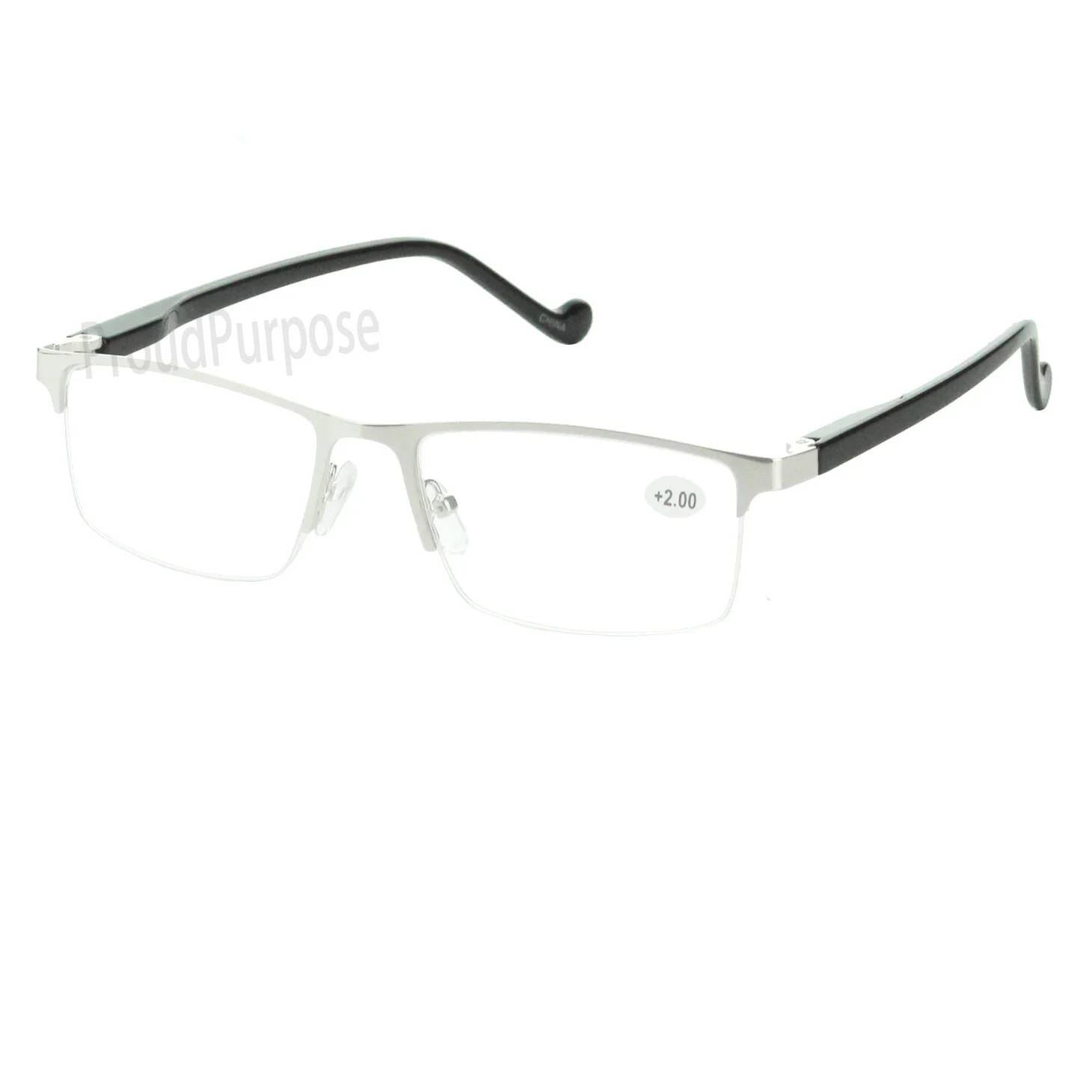 Reading Eyeglasses Mens Womens Half Rim Nerd Rectangle Reader Power Strength 175 4