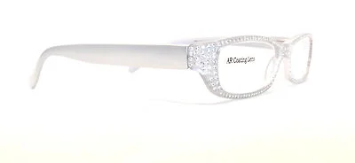 READING EYEGLASSES Women SOPHISTICATE Clear Gray w Rhinestones +2.25 4
