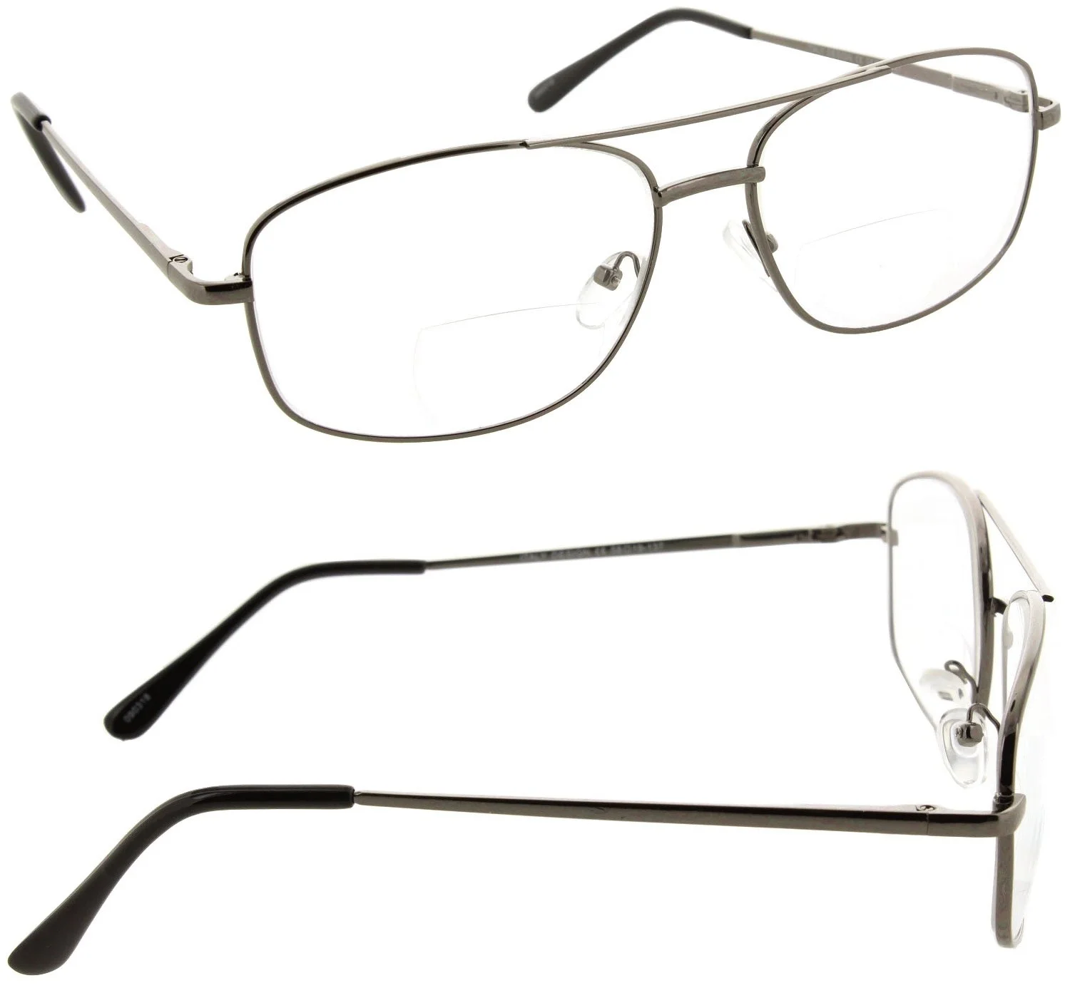 Reading Glasses Bifocal Aviator Metal Frame Clear Lens Readers for Men and Women 3