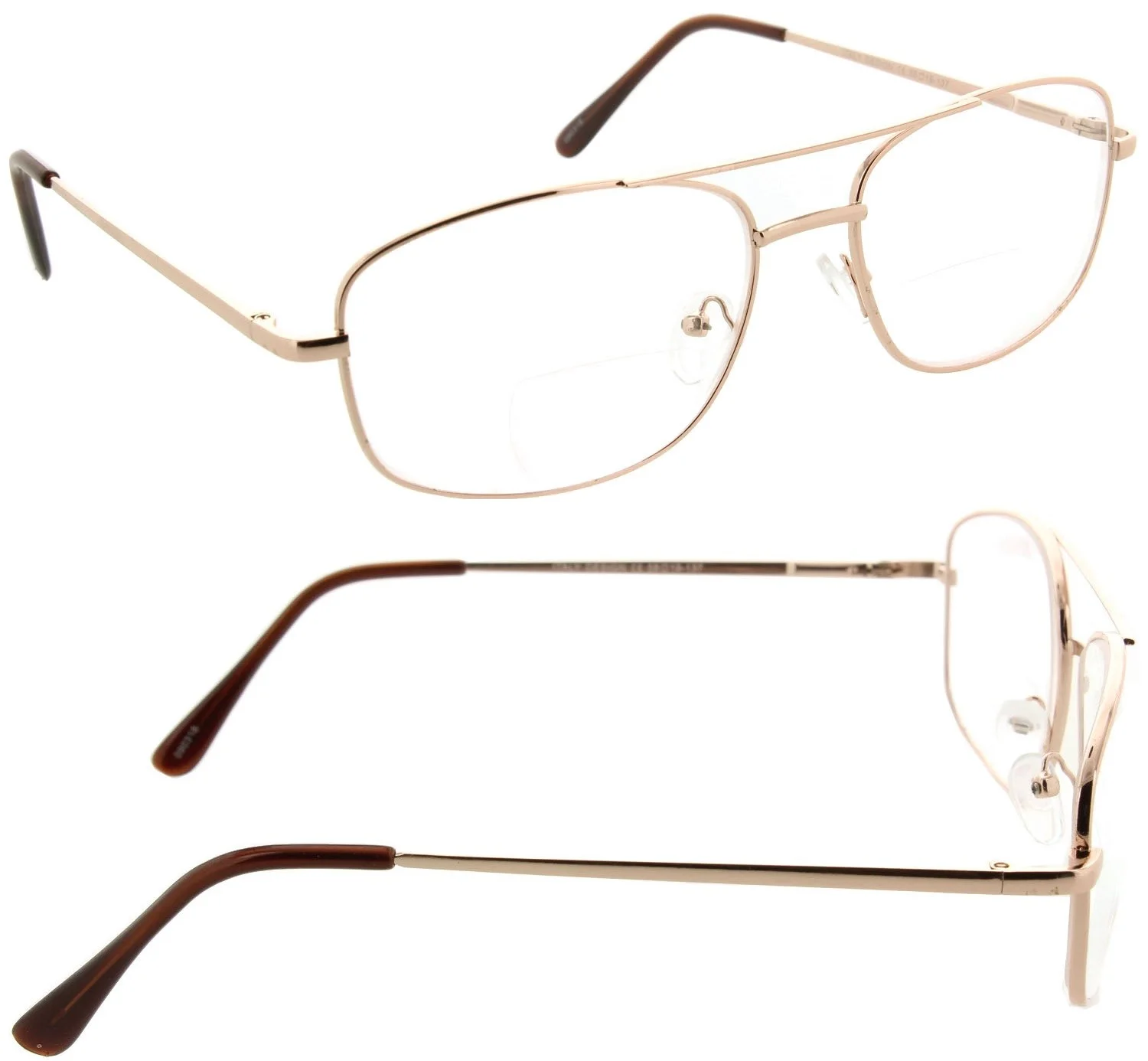 Reading Glasses Bifocal Aviator Metal Frame Clear Lens Readers for Men and Women 4