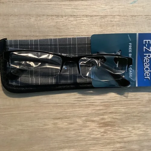 Reading glasses Cheaters +2.50 E-Z READER Percy Black Half Frame
