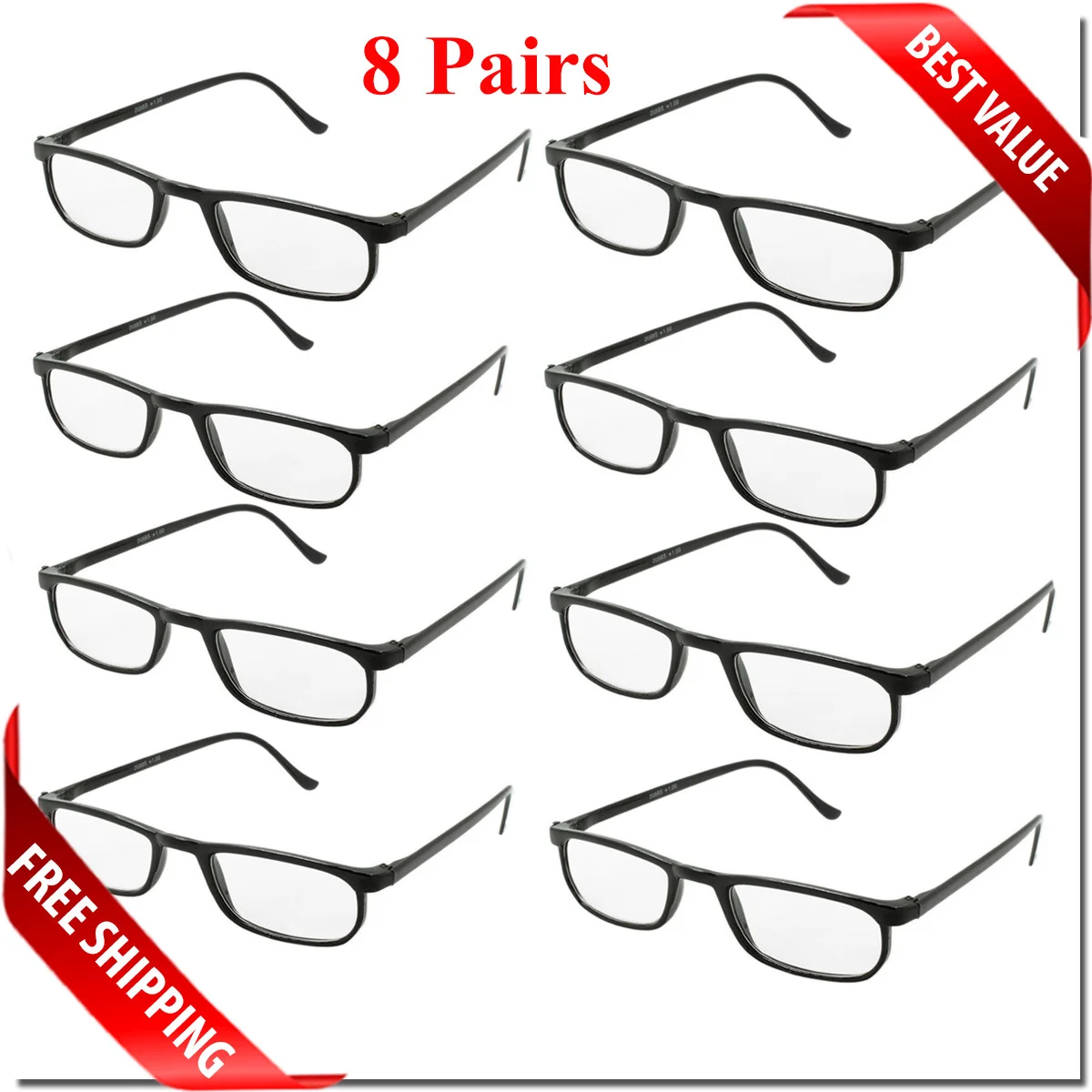 READING GLASSES LENS 2,4,8,12 PACK LOT CLASSIC READER UNISEX MEN WOMEN STYLE LOT 4
