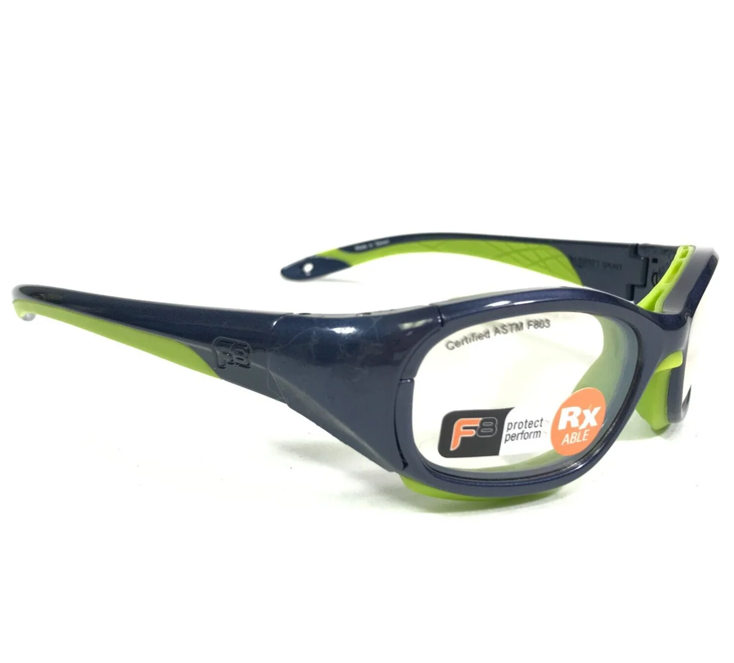 Recs Specs Kids Athletic Goggles Eyeglasses SLAM #647 Blue Green 49-17-135