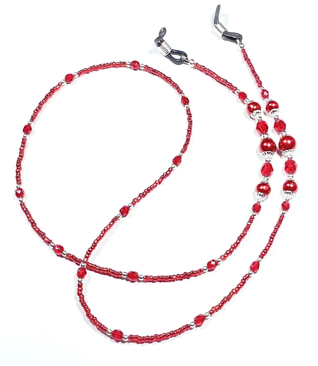 Red Pearl, Eyeglass Chain, Eyeglass Holder Necklace, Sunglass, Handmade