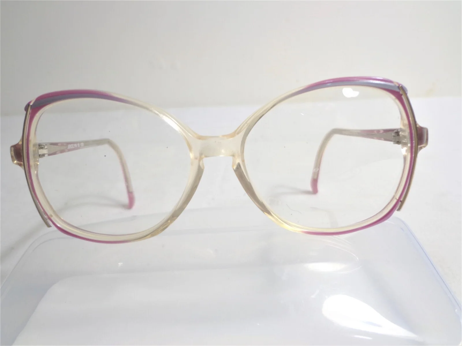 RENAISSANCE JOCELYN 18 53-16-135 EYEGLASSES PINK CLEAR OVERSIZED FRAME,FRANCE