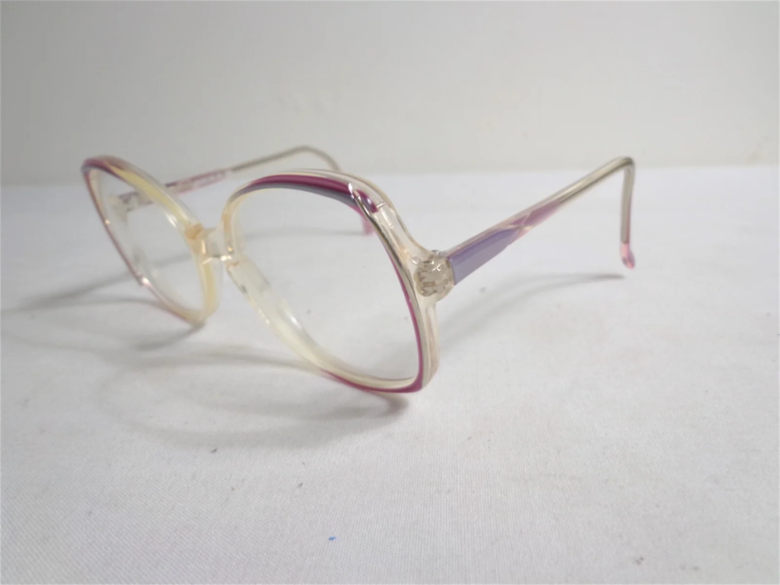 RENAISSANCE JOCELYN 18 53-16-135 EYEGLASSES PINK CLEAR OVERSIZED FRAME,FRANCE 2
