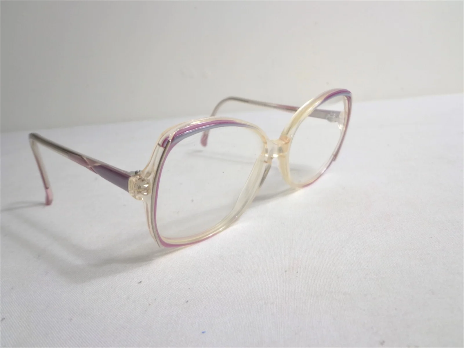 RENAISSANCE JOCELYN 18 53-16-135 EYEGLASSES PINK CLEAR OVERSIZED FRAME,FRANCE 3