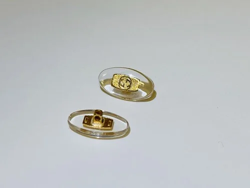 Replacement Gold Oval Shaped Nose Pads for Gucci Eyeglasses Sunglasses W/ Screws 2
