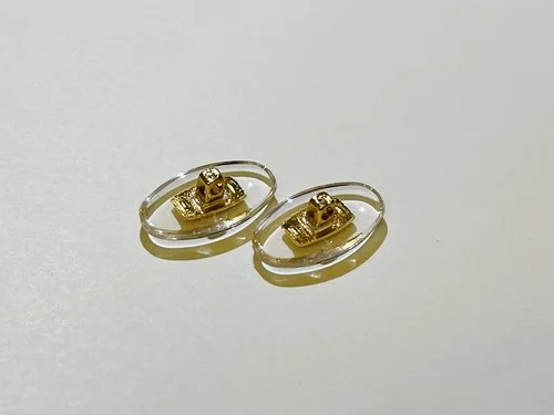 Replacement Gold Oval Shaped Nose Pads for Gucci Eyeglasses Sunglasses W/ Screws 3