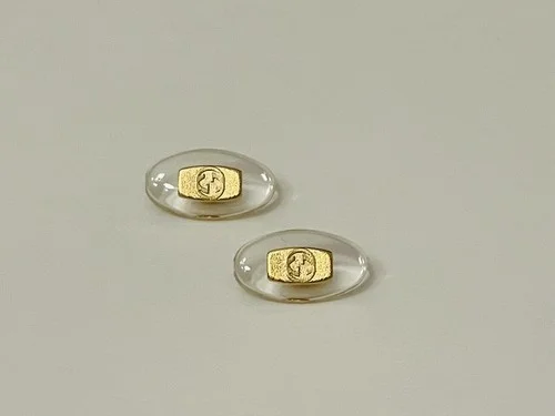 Replacement Gold Oval Shaped Nose Pads for Gucci Eyeglasses Sunglasses W/ Screws 4