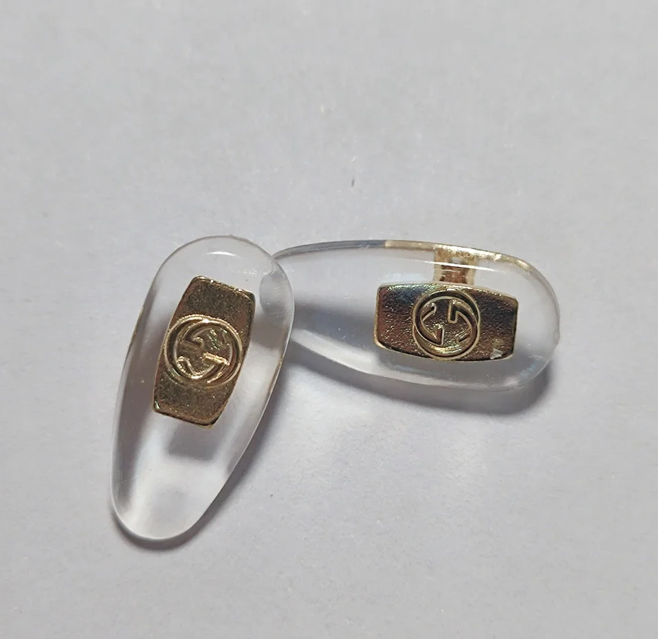 Replacement Screw-in Nose Pads for GUCCI Eyeglasses Sunglasses W/ Screws Gold 4