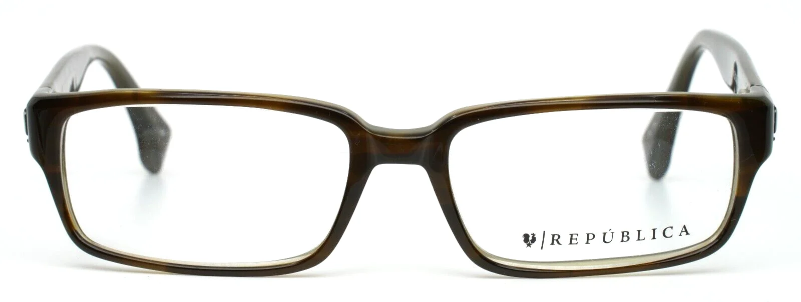 REPUBLICA Bronx BR Brown Mens Rectangle Full Rim Eyeglasses Frame 53-16-140 B:30 2