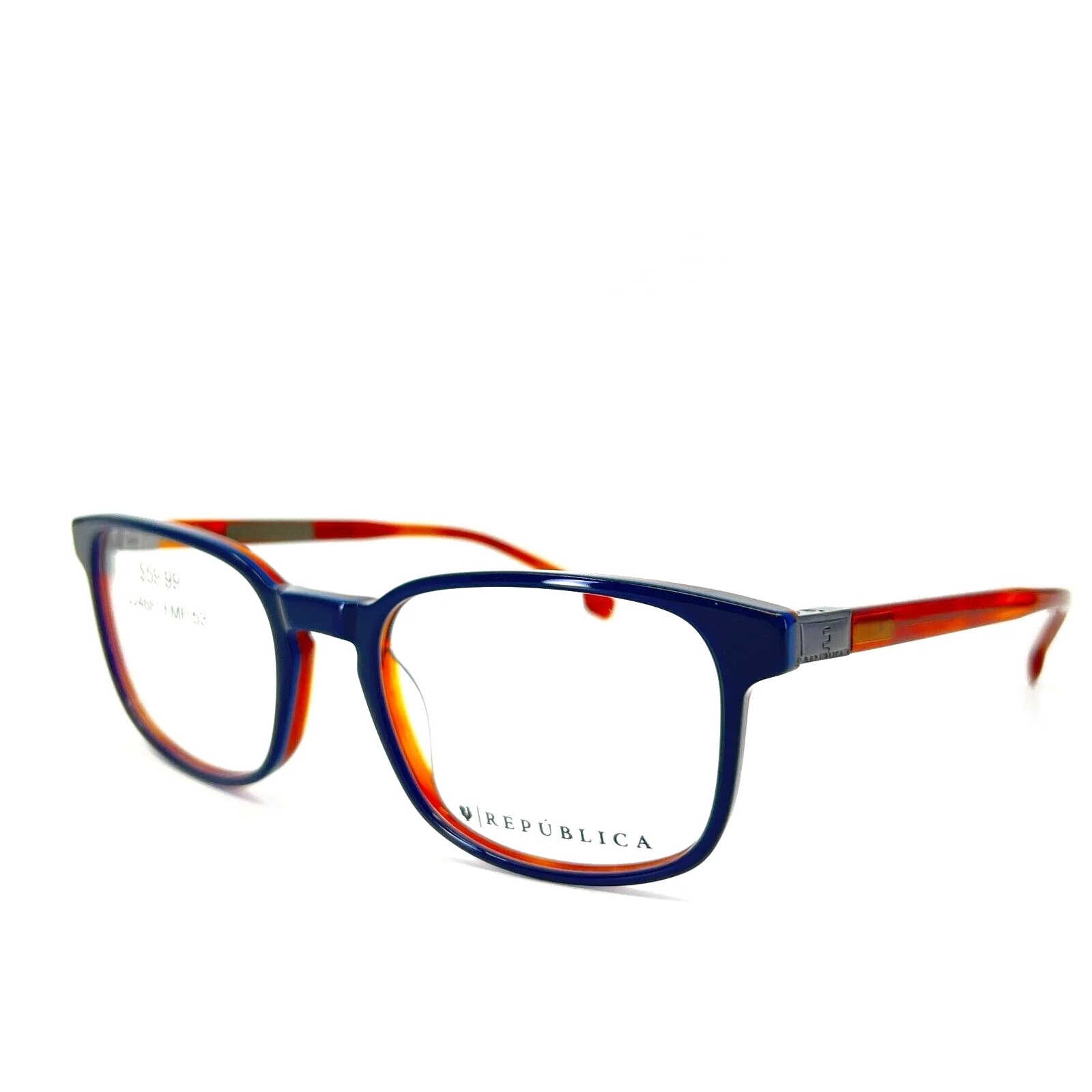 Republica Knoxville NV FMP 53 Eyeglasses Blue Rectangle Plastic Frames 53-20-145 2