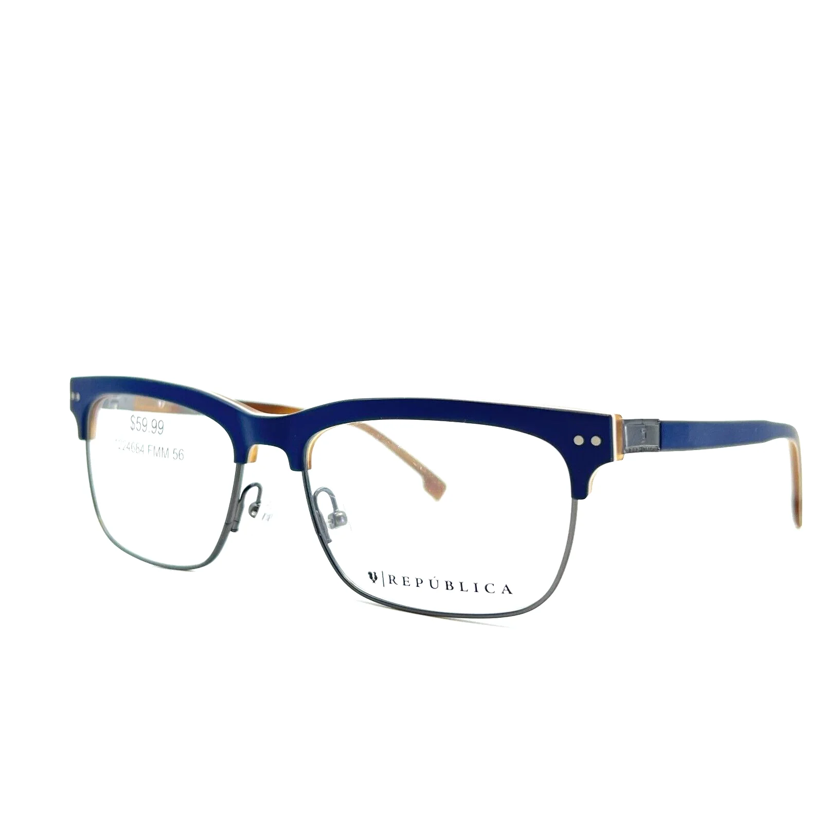 Republica Pittsburgh NV FMM 56 Eyeglasses Blue Rectangle Frames 56-17 145 mm 2