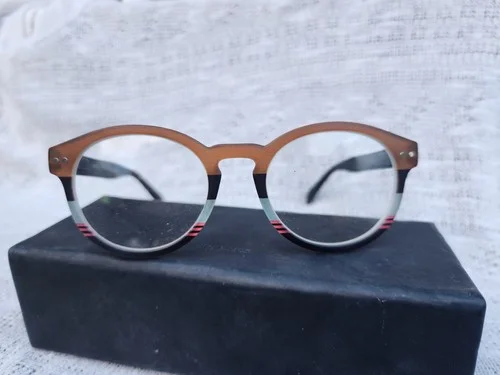 Respec Eyeglasses Lenses Round Brown Black Stripe Resw-20-02