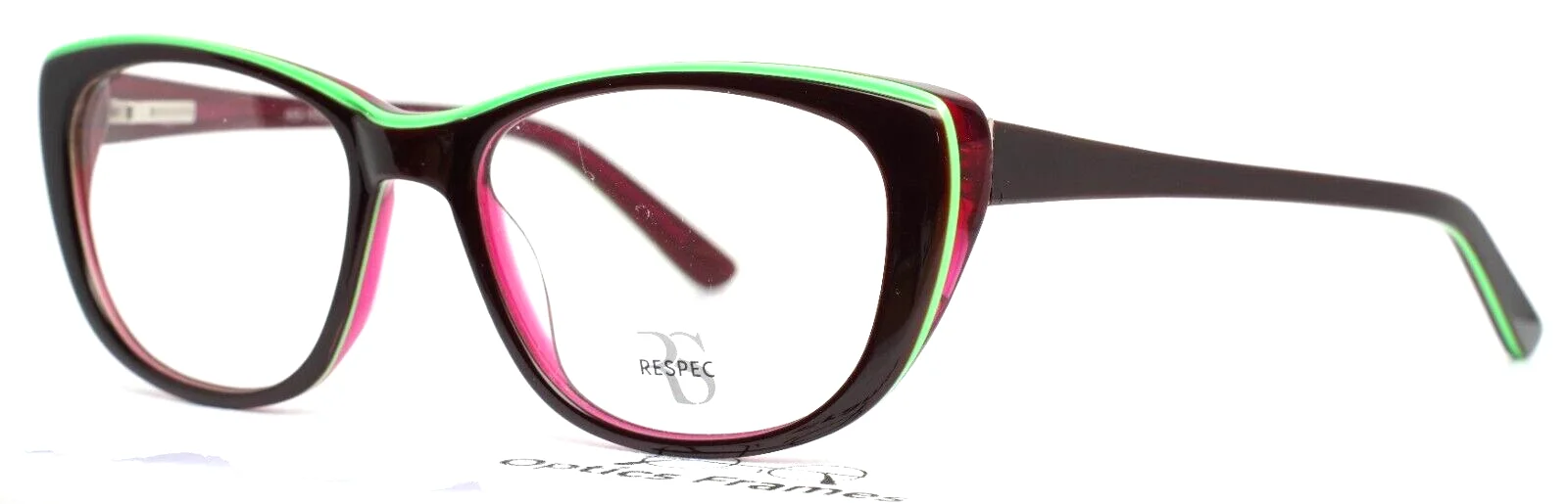 RESPEC RES-16-20 Brown Teal Purple Womens Semi Cat Eye Eyeglasses 51-18-140 B:38