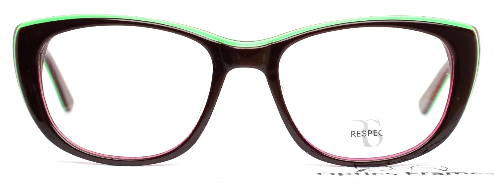 RESPEC RES-16-20 Brown Teal Purple Womens Semi Cat Eye Eyeglasses 51-18-140 B:38 2
