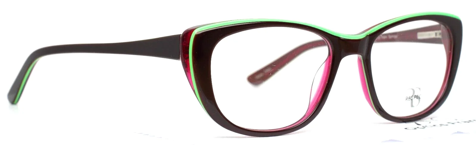 RESPEC RES-16-20 Brown Teal Purple Womens Semi Cat Eye Eyeglasses 51-18-140 B:38 3