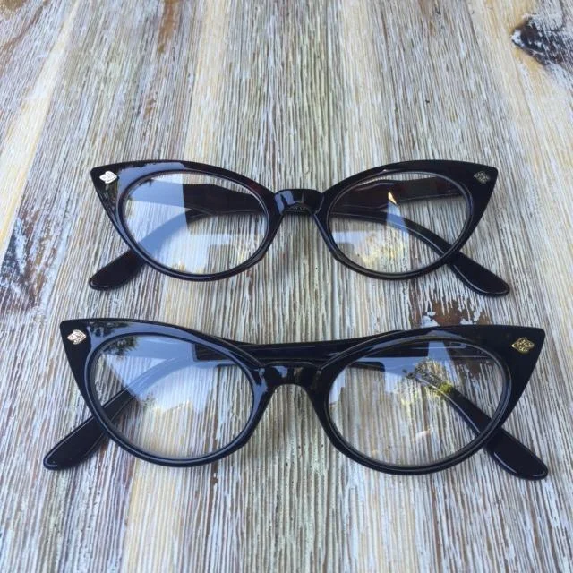 Retro BEATRICE Cat Eye Rockabilly Frames Clear Designer Fashion Demi Eyeglasses 3
