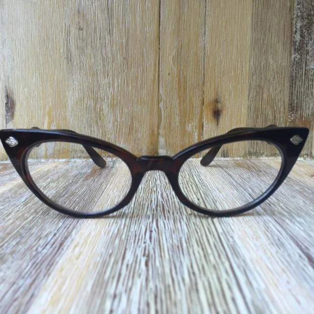 Retro BEATRICE Cat Eye Rockabilly Frames Clear Designer Fashion Demi Eyeglasses 4