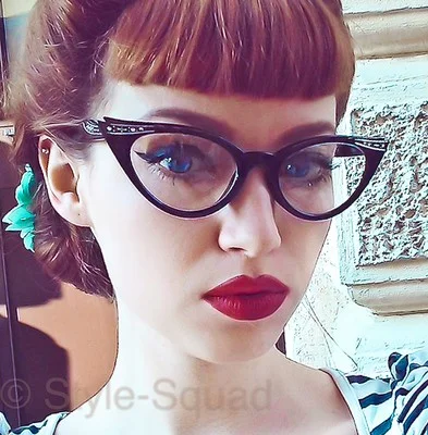Retro Cat Eye Pin Up Crystals & Gold Rockabilly Fashion Eye Glasses Frames 1317 2