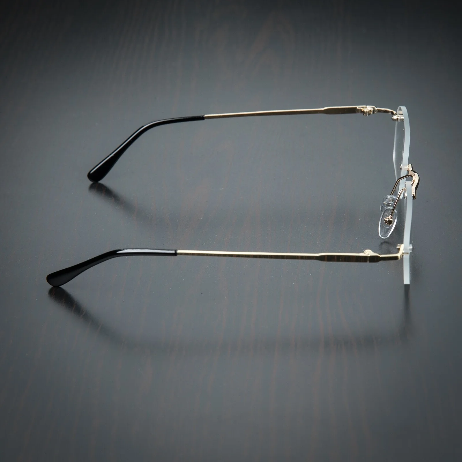 Retro Men’s Fashion Rimless Clear Lens Buffs Gold Luxury Vintage Glasses 4