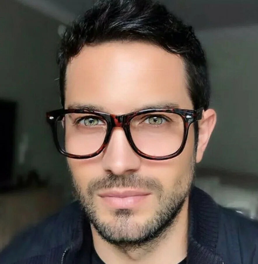 Retro Nerd Clear Lens Square Eyeglasses Men Women Frames Big Hipster Smart 8068