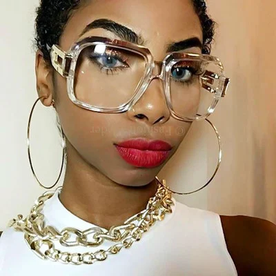 Retro Oversized Large Rectangular Square Gazele Gangster Big Eyeglasses Frames L