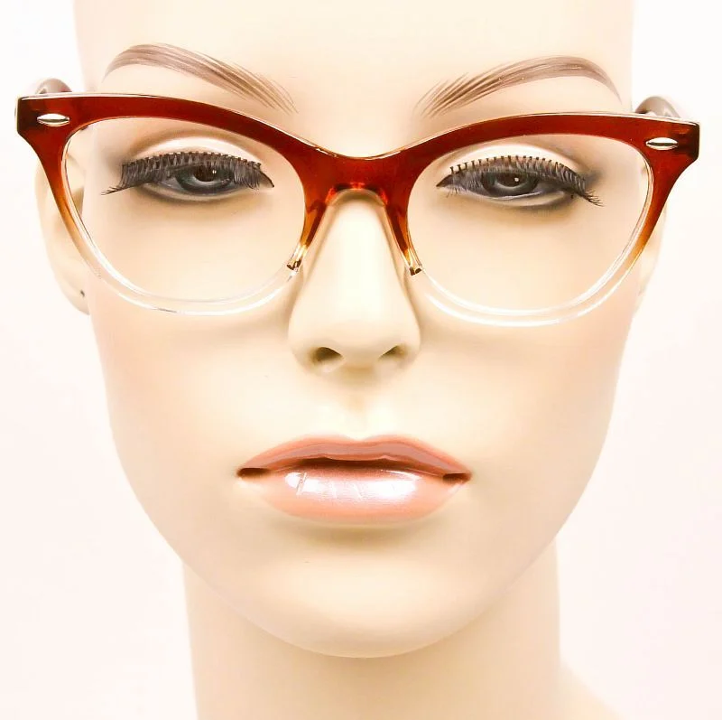 Retro Slim Gradient CAT EYE Clear Women WaYfe Fashion Eye Glasses Frames 1404 S 4