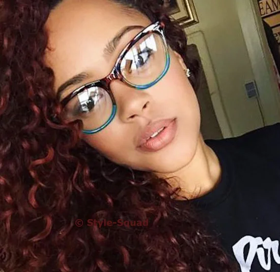Retro Slim OMBRE Gradient CAT EYE Clear Lens Women WaYfe Eyeglasses Frames 1404