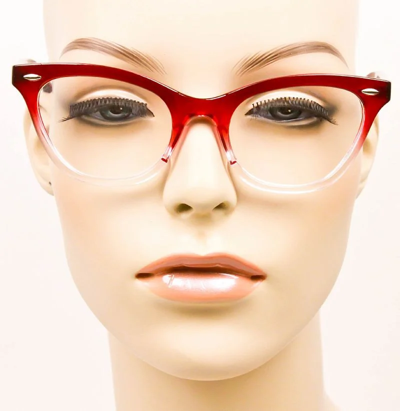 Retro Slim OMBRE Gradient CAT EYE Clear Lens Women WaYfe Eyeglasses Frames 1404 3