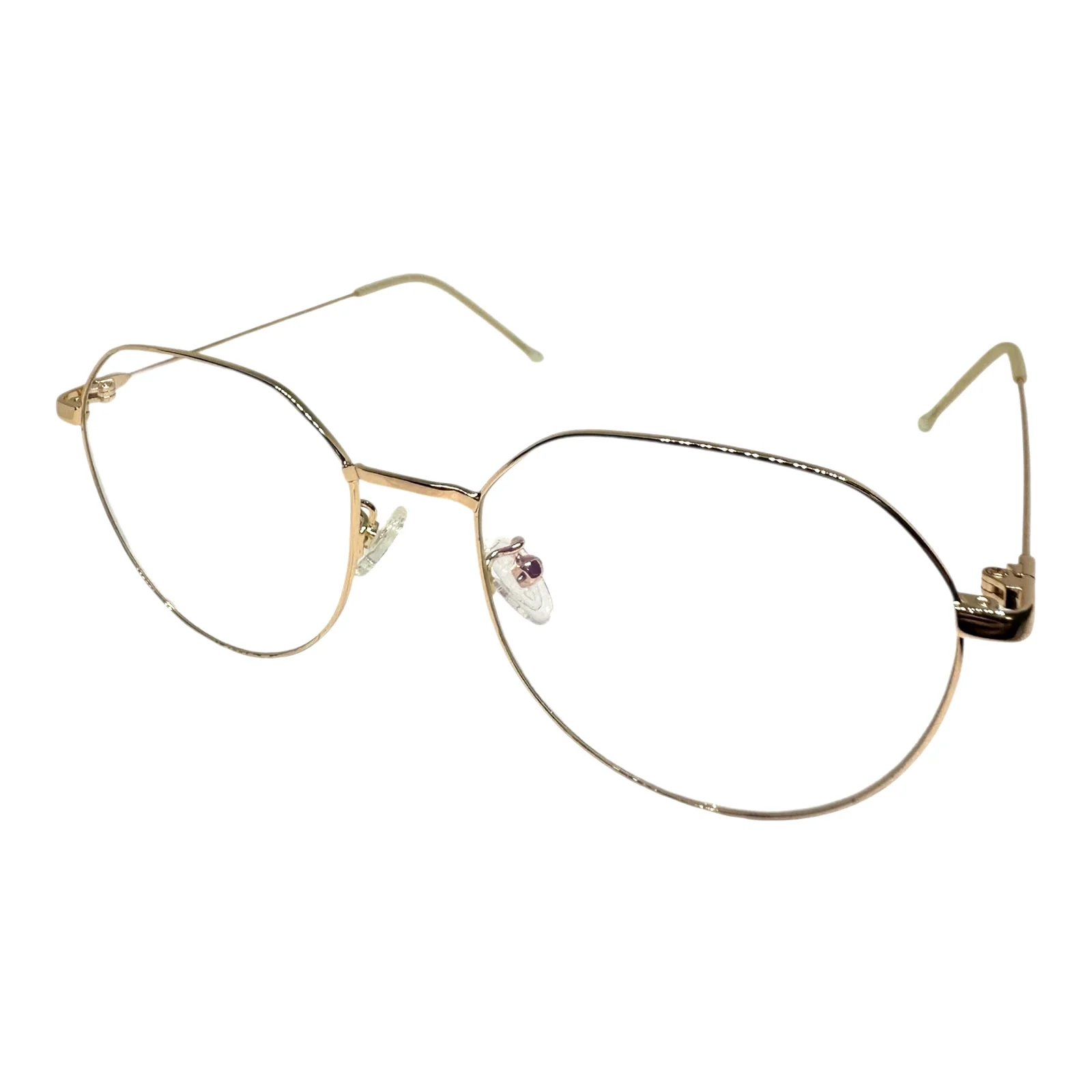 Retro Small Round Circle Thin Metal Aviator Frames Clear Lens Eyeglasses 51033 S 2