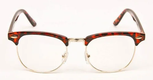 Retro Square Half Metal Aviator Clear Lens Mens Hipster Eyeglasses Frames 8457 L 3