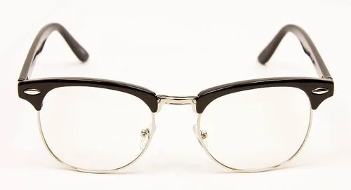 Retro Square Half Metal Aviator Clear Lens Mens Hipster Eyeglasses Frames 8457 L 4
