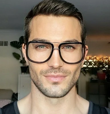 Retro SQUARE Mach Grandmaster One Large Fashion Aviator Eyeglasses Frames 8421