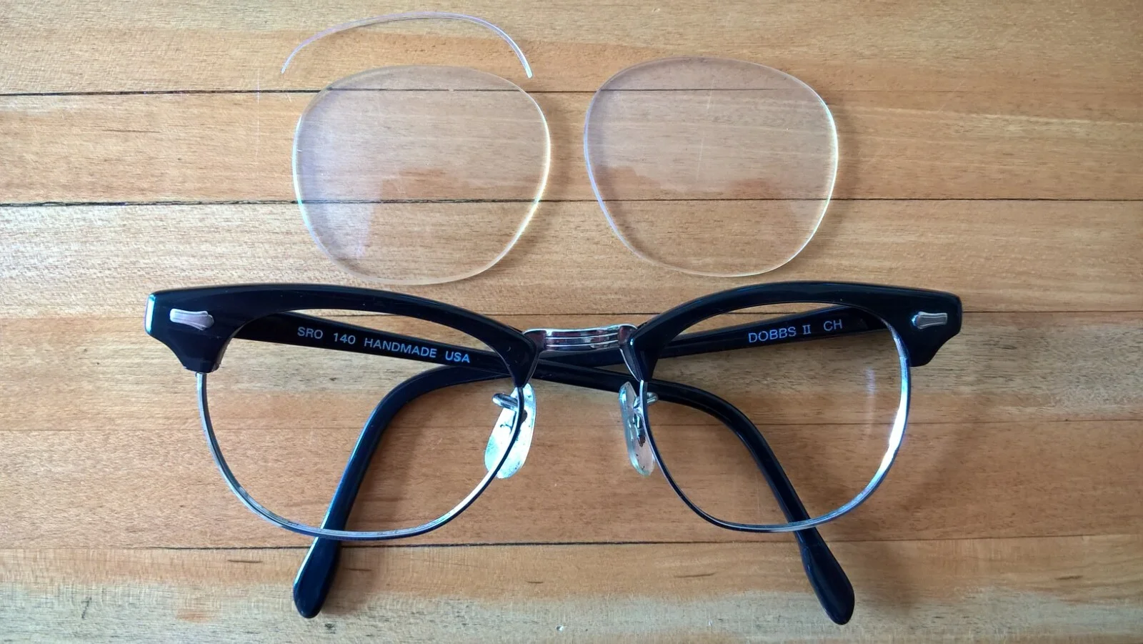 Retro Vintage Eyeglass Frames -- Dobbs II CH SRO 140 Handmade USA; Needs Repair 2