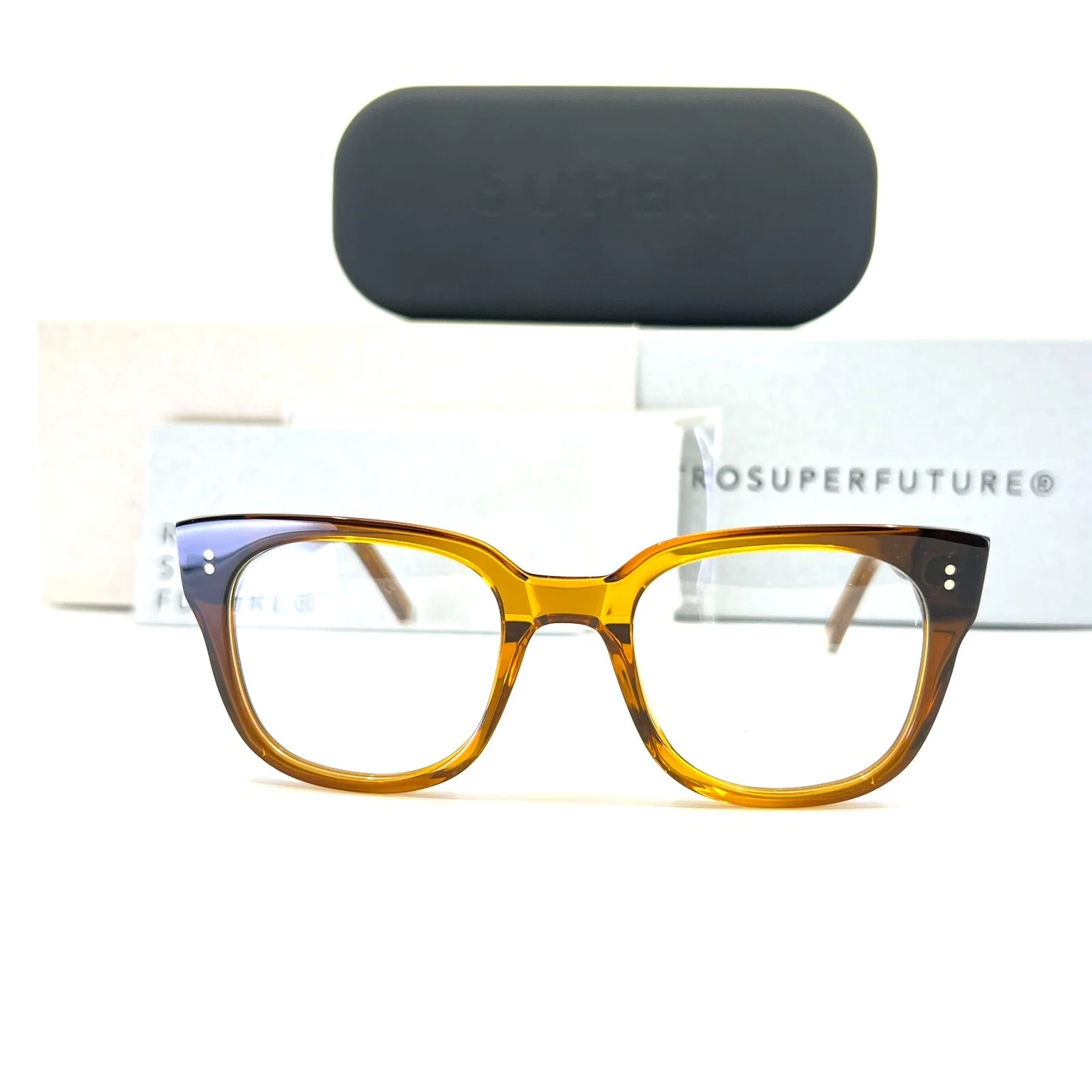 RETROSUPERFUTURE 4CC/R Numero 8 Eyeglasses Brown Square Frames 49-21 145 mm 2