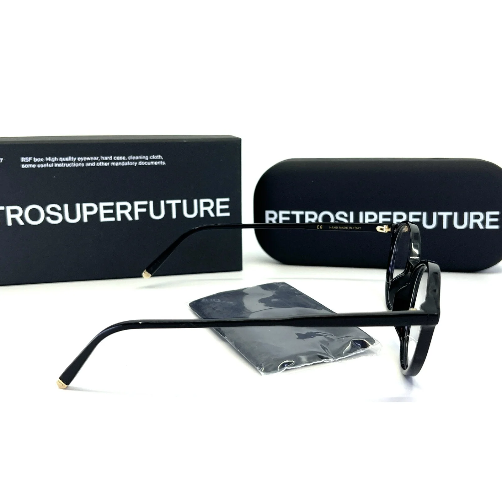 RETROSUPERFUTURE 52 NERO O3Y Black Eyeglasses Round Acetate Frames 49-18 145 mm 4
