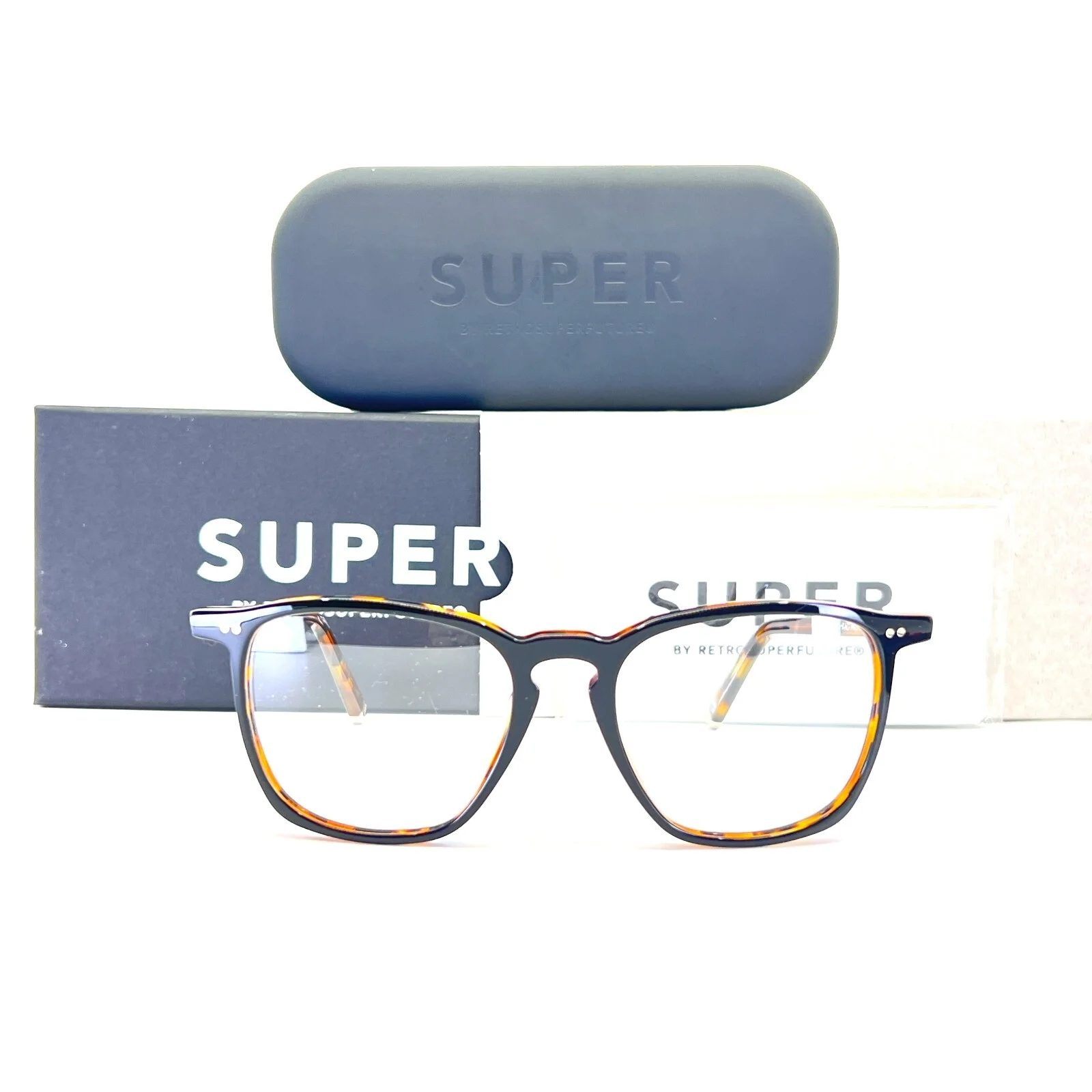 RETROSUPERFUTURE 7PM/D3/T Eyeglasses Brown Tortoise Frames 48-19 145 mm
