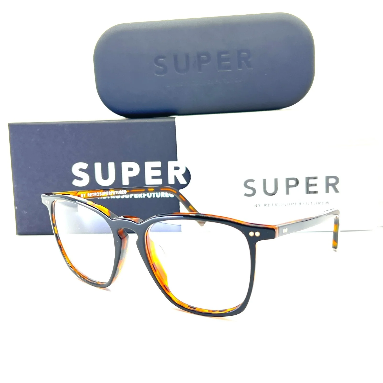 RETROSUPERFUTURE 7PM/D3/T Eyeglasses Brown Tortoise Frames 48-19 145 mm 2
