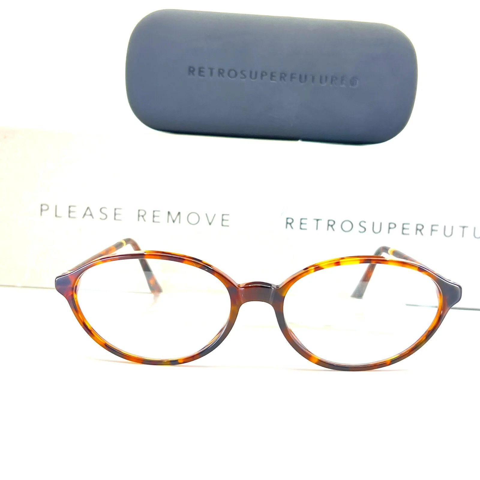 RETROSUPERFUTURE AYQ/L/A14 Havana Eyeglasses Oval Tortoise Frames 52-18 145 mm 2