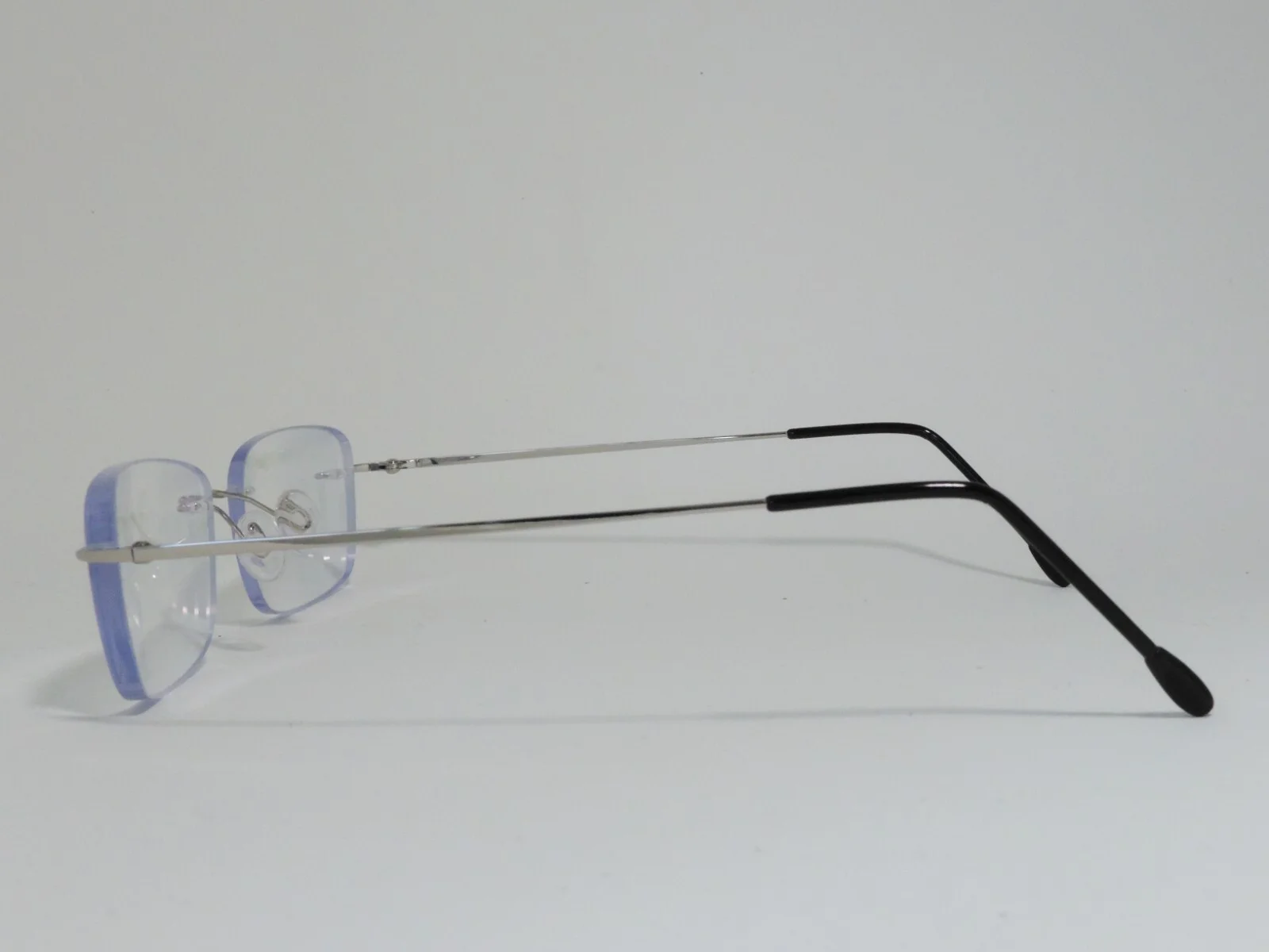 REVEL DWAYNE THIN METAL RECTANGULAR RIMLESS EYEGLASS FRAMES SILVER 53-18-145 NEW 3