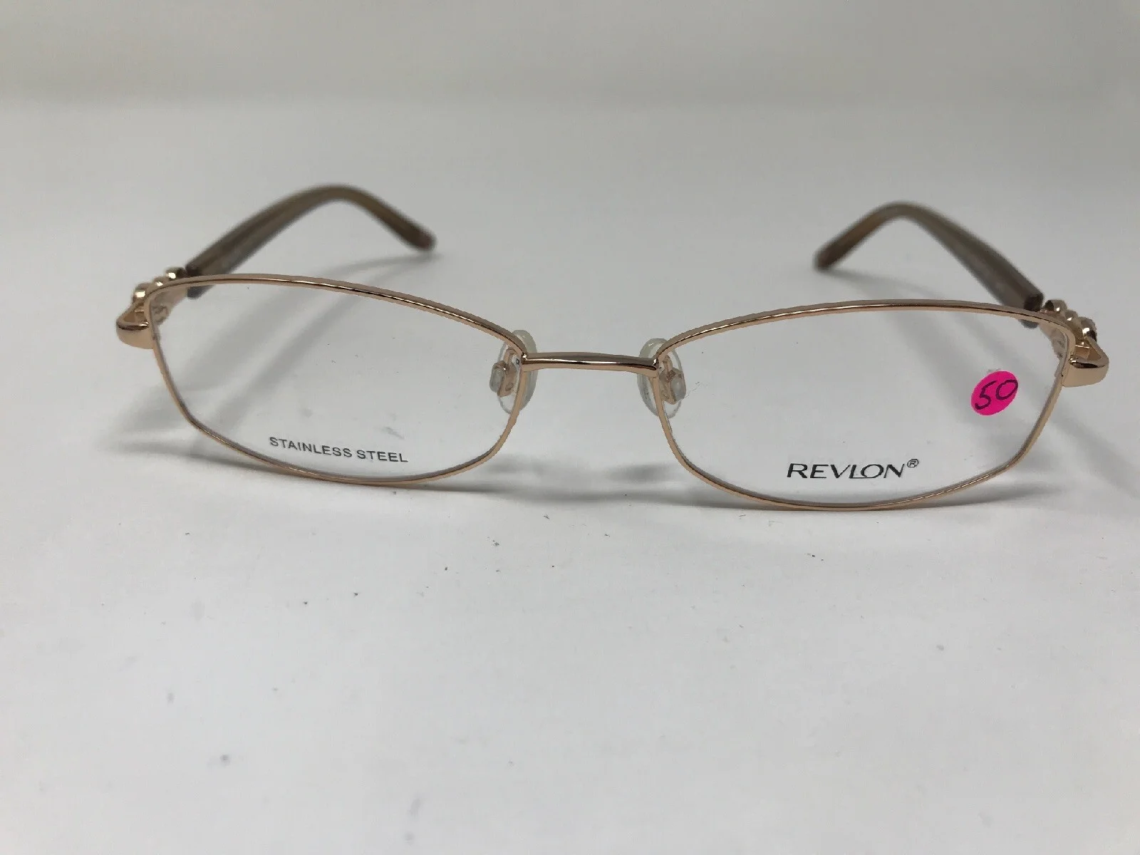 REVLON Eyeglasses Frame RV5013 52-16-130 Gold/White Polish Q511 3