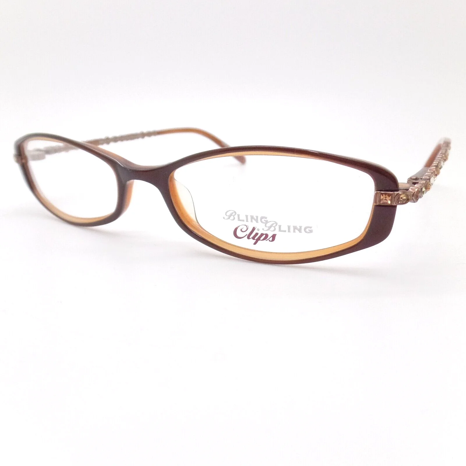 Revolution Bling Bling Frames w Clip Ons bb019 Brown Polarized New Authentic 2