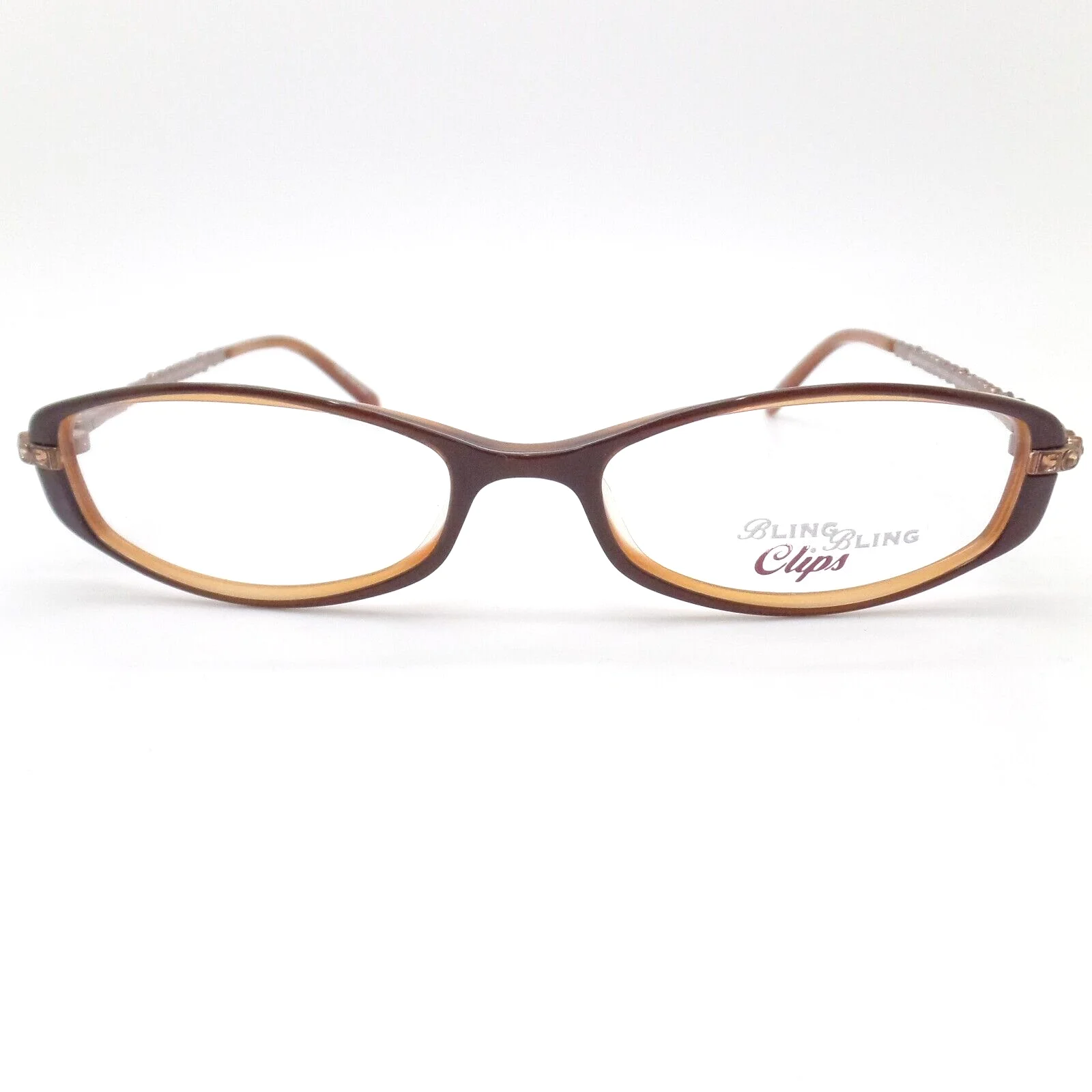 Revolution Bling Bling Frames w Clip Ons bb019 Brown Polarized New Authentic 3