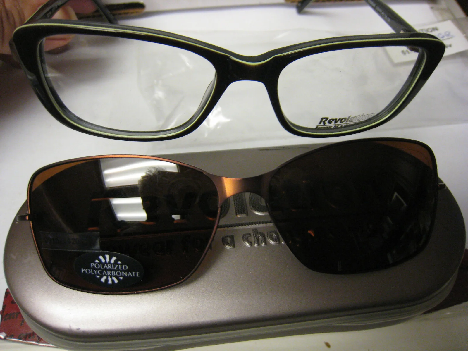 Revolution Eyeglass Frame W/ Magnet sun shade REV778 in BNGR 51-17-135 w/case
